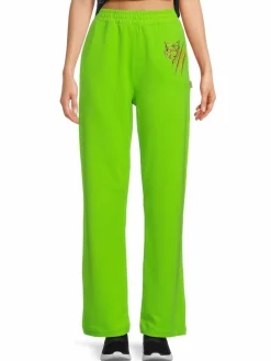 Women Plein Sport Wide Leg Logo Sweatpants