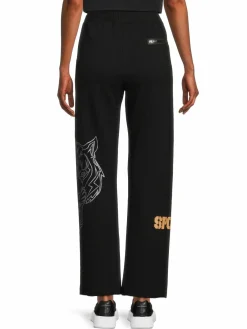 Women Plein Sport Wide Leg Logo Sweatpants