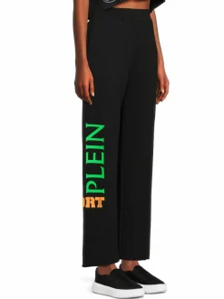 Women Plein Sport Wide Leg Logo Sweatpants