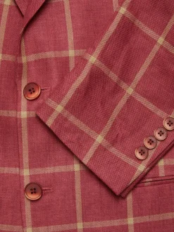Tallia Blazers & Sportcoats|Windowpane Linen Blazer Red