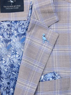 TailorByrd Blazers & Sportcoats|Windowpane Plaid Sportcoat Light Grey