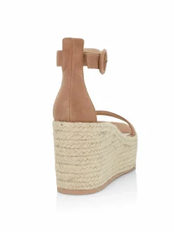 Gianvito Rossi Women's Portofino Suede Platform Wedge Espadrille Sandals