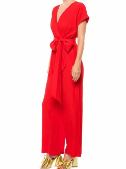 Women MEGHAN LA Wonderland Belted Wide Leg Jumpsuit