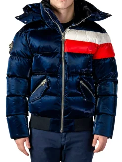 Woodpecker Coats & Jackets|Woody Hooded Bomber Puffer Jacket Blue Red Winged