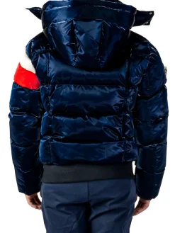 Woodpecker Coats & Jackets|Woody Hooded Bomber Puffer Jacket Blue Red Winged