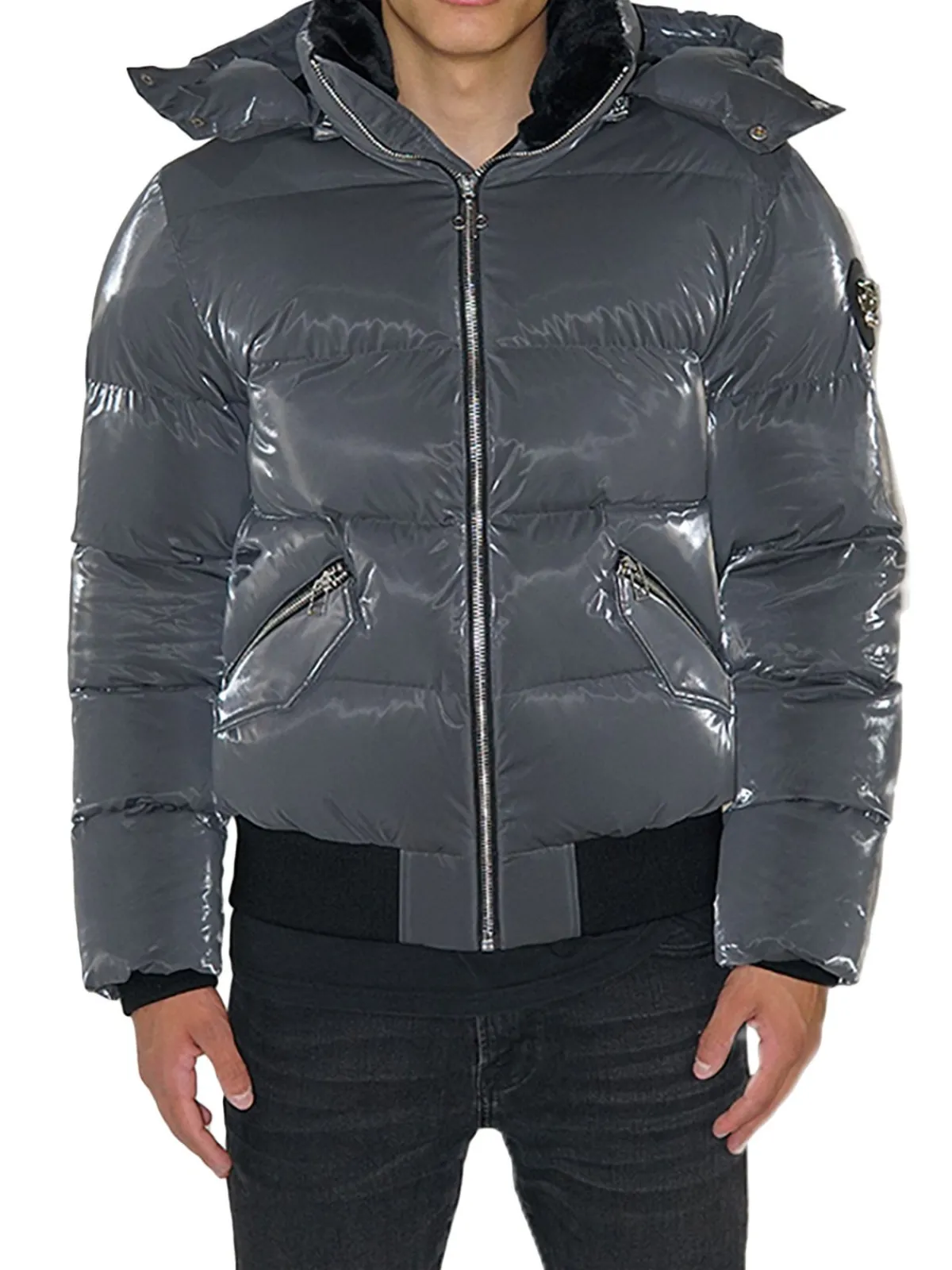 Woodpecker Coats & Jackets|Woody Hooded Bomber Puffer Jacket Grey