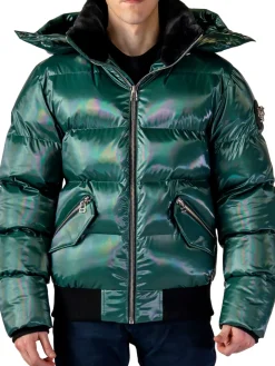 Woodpecker Coats & Jackets|Woody Hooded Bomber Puffer Jacket Avocado