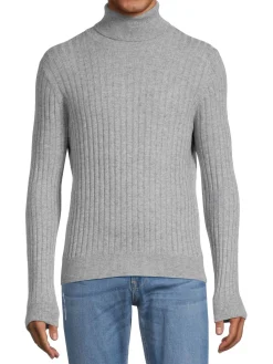 Malo Sweaters|Wool & C Mere Turtleneck Sweater Ash