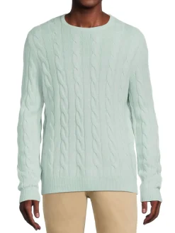 Malo Cashmere|Wool & Cashmere Cable Knit Sweater Green