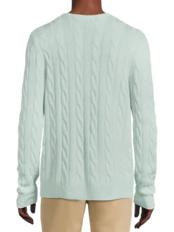 Malo Cashmere|Wool & Cashmere Cable Knit Sweater Green
