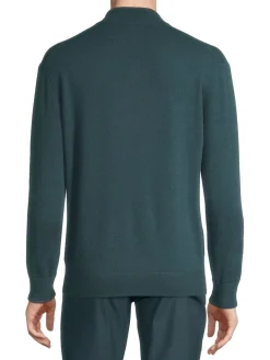 Greyson Sweaters|Wool & Cashmere Quarter Zip Sweater Forest