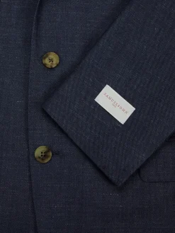 Samuelsohn Blazers & Sportcoats|Wool & Silk Blend Solid Sportcoat Navy