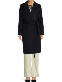 Women Sofia Cashmere Wool Blend Belted Wrap Coat