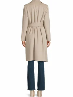 Women Sofia Cashmere Wool Blend Belted Wrap Coat