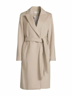 Women Sofia Cashmere Wool Blend Belted Wrap Coat