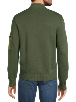 ZEGNA Coats & Jackets|Wool Blend Bomber Jacket Olive