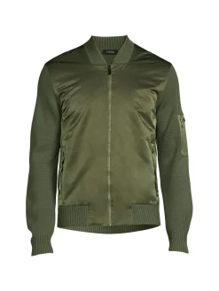 ZEGNA Coats & Jackets|Wool Blend Bomber Jacket Olive