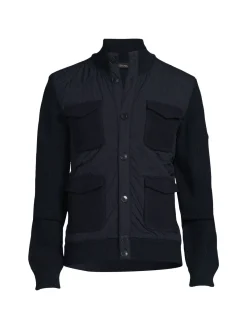 ZEGNA Sweaters|Wool Blend Jacket Style Cardigan Navy