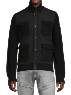 ZEGNA Sweaters|Wool Blend Jacket Style Cardigan Black