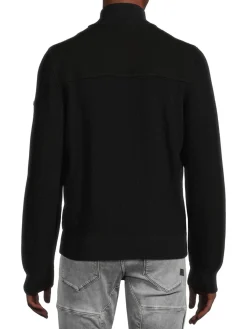 ZEGNA Sweaters|Wool Blend Jacket Style Cardigan Black