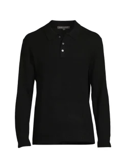Slate & Stone Sweaters|Wool Blend Polo Sweater Black