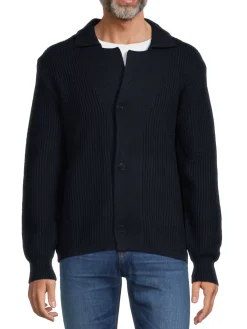 ZEGNA Sweaters|Wool Knit Cardigan Navy