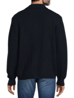ZEGNA Sweaters|Wool Knit Cardigan Navy