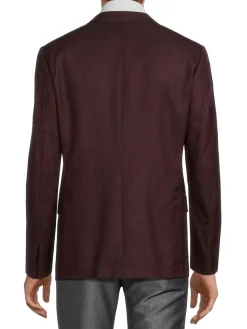 ZEGNA Blazers & Sportcoats|Wool, Linen & Silk Blazer Burgundy