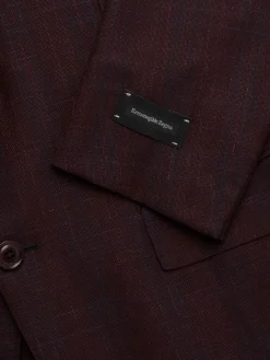 ZEGNA Blazers & Sportcoats|Wool, Linen & Silk Blazer Burgundy