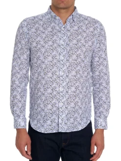 Robert Graham Linen|Wyndham Linen Button Down Shirt Blue