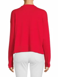 Women DKNY Zig Zag Sequin Crewneck Sweater