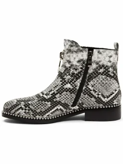 Ninety Union Zippy Snake Embossed Zip Ankle Boots